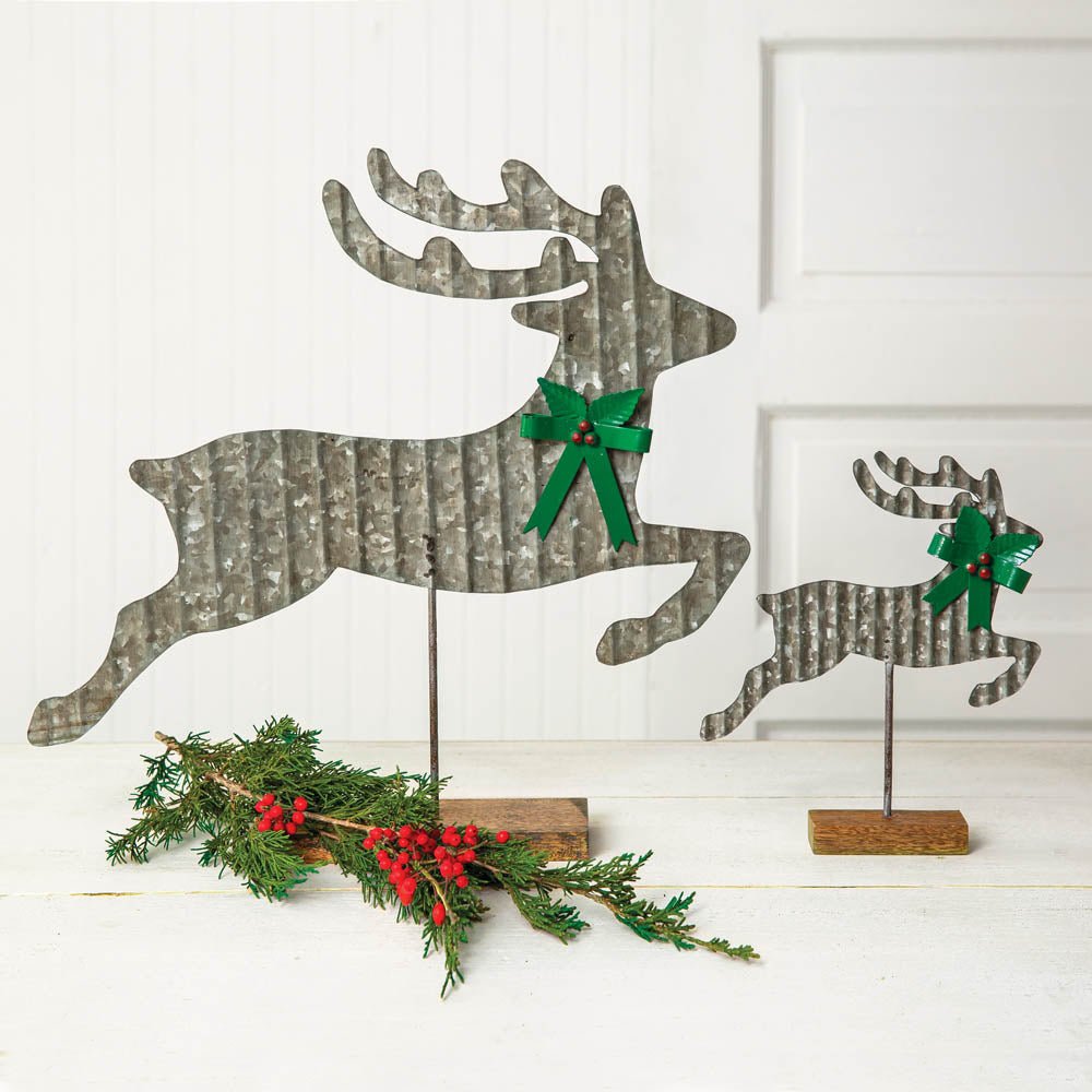 Set of Two Galvanized Reindeers | Zigeze