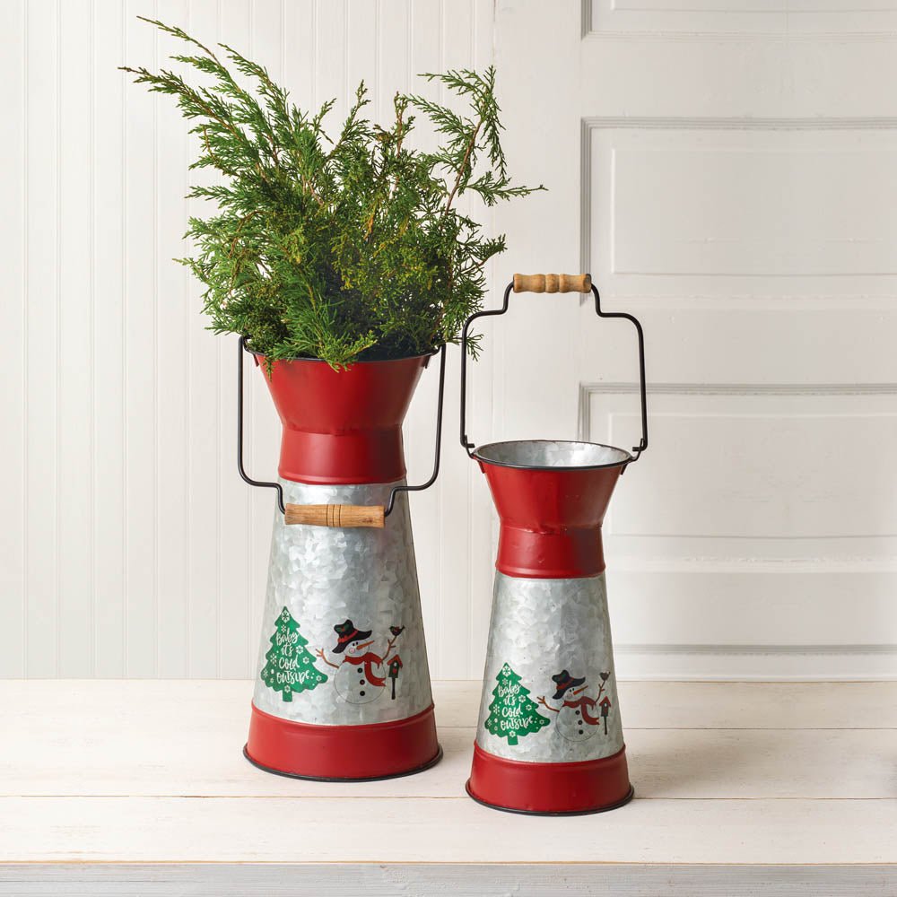 Set of Two Holiday Scene Containers with Handles | Zigeze