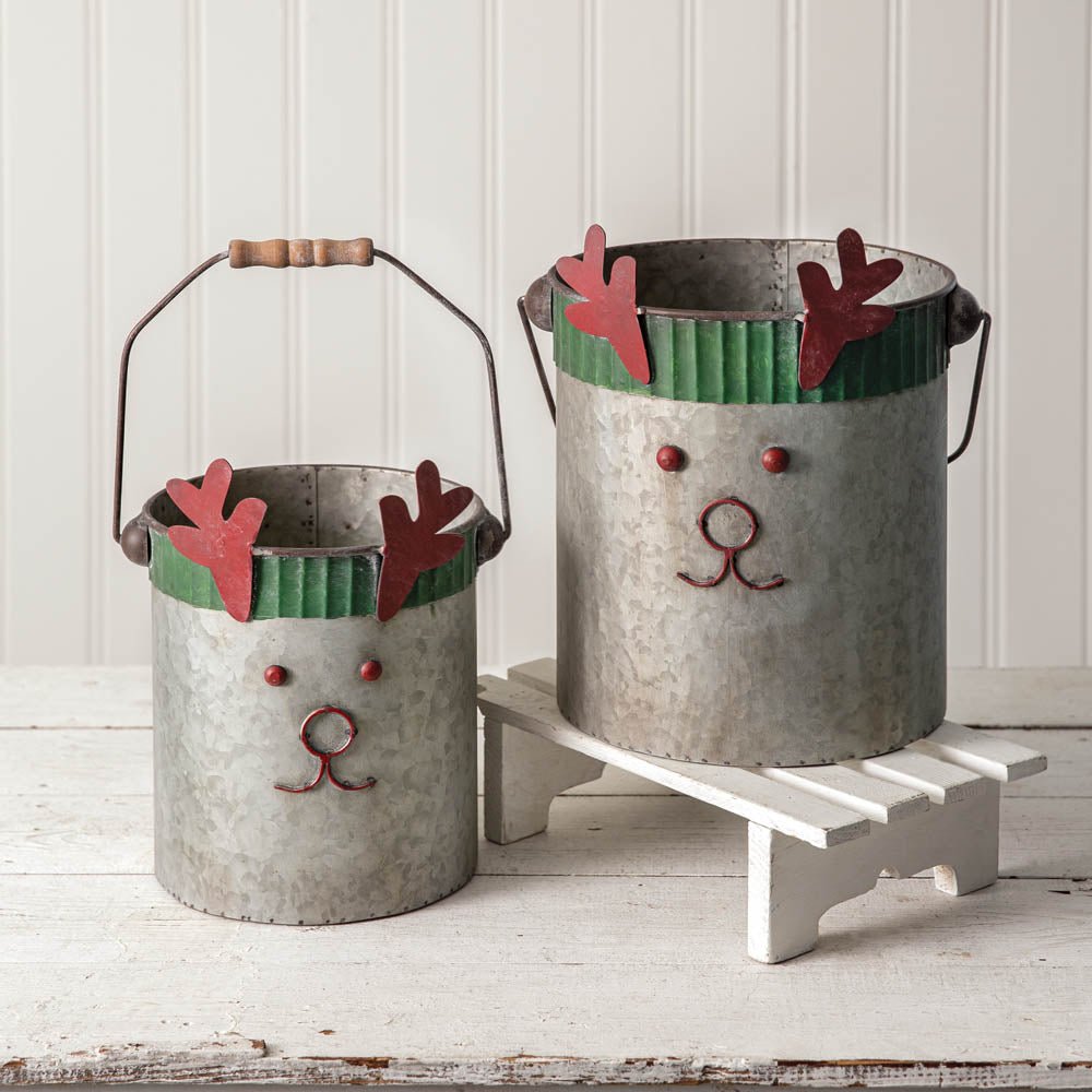 Set of Two Reindeer Buckets | Zigeze