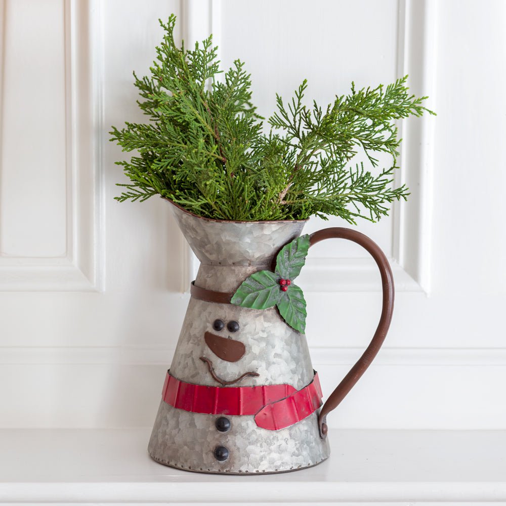 Snowman Tall Metal Pitcher | Zigeze