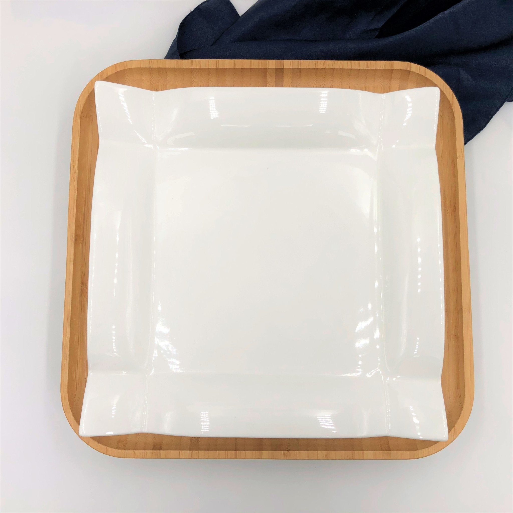 Square Bamboo and Porcelain Dinnerware Set | Zigeze