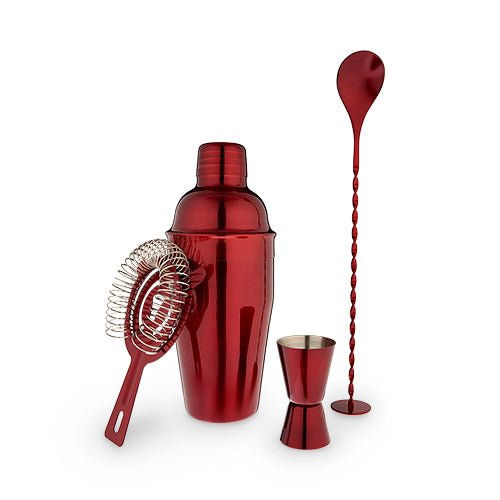 Stainless Steel Red Barware Set | Zigeze