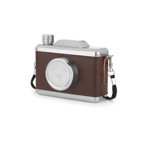 Stainless Steel Snapshot Camera Flask | Zigeze