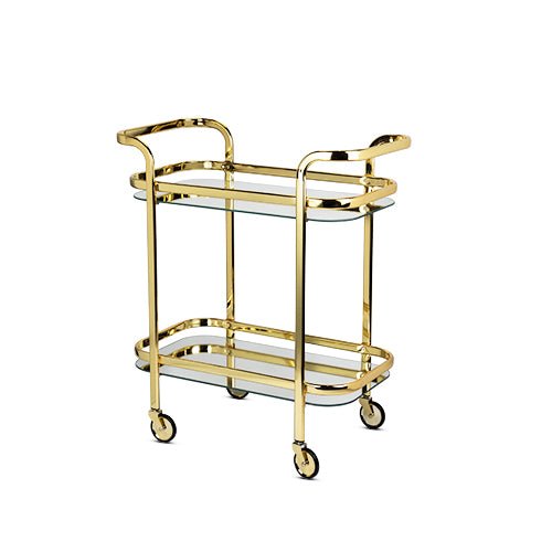 Stainless Stell Belmont Bar Cart, Gold | Zigeze