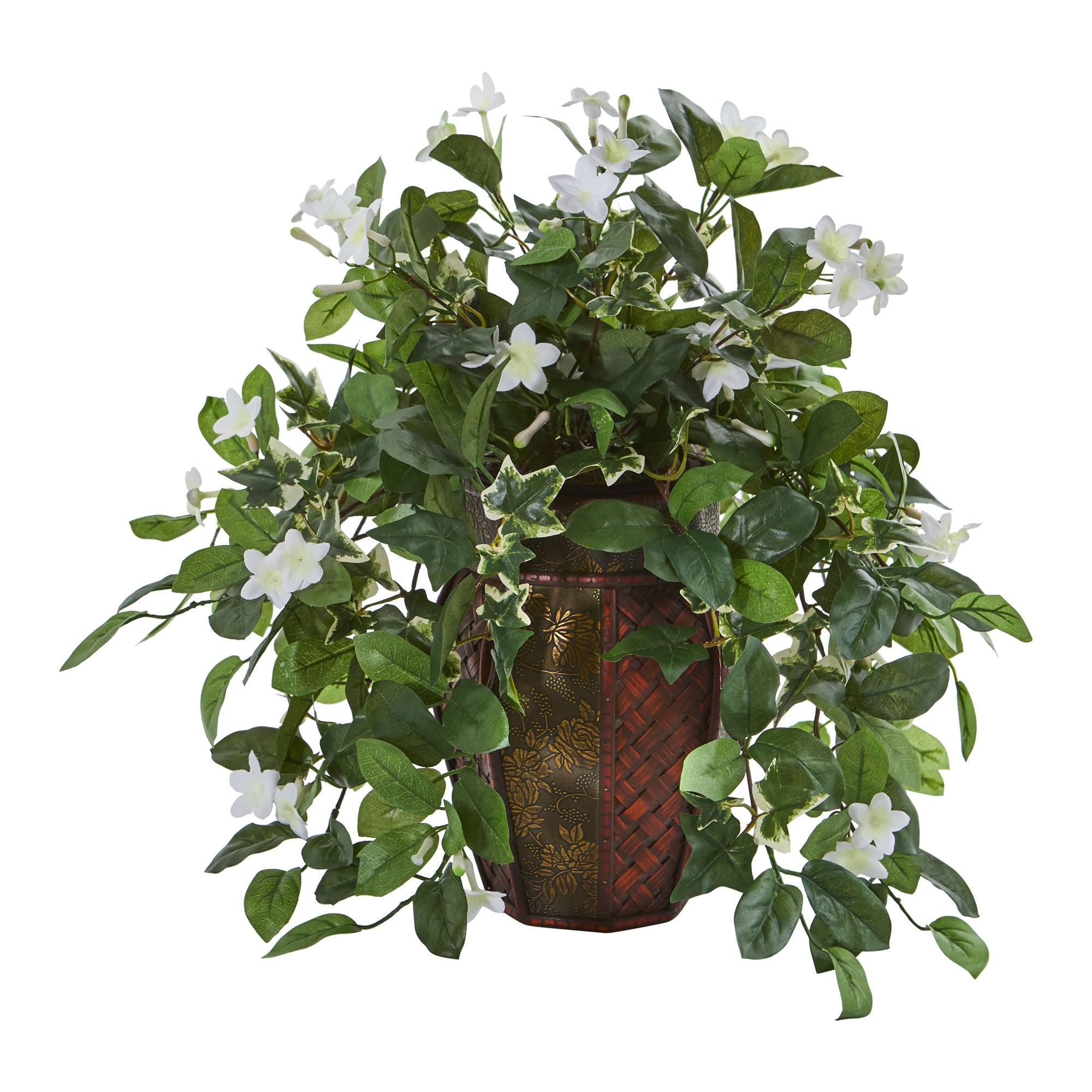 Stephanotis and Ivy Artificial Plant in Decorative Planter | Zigeze