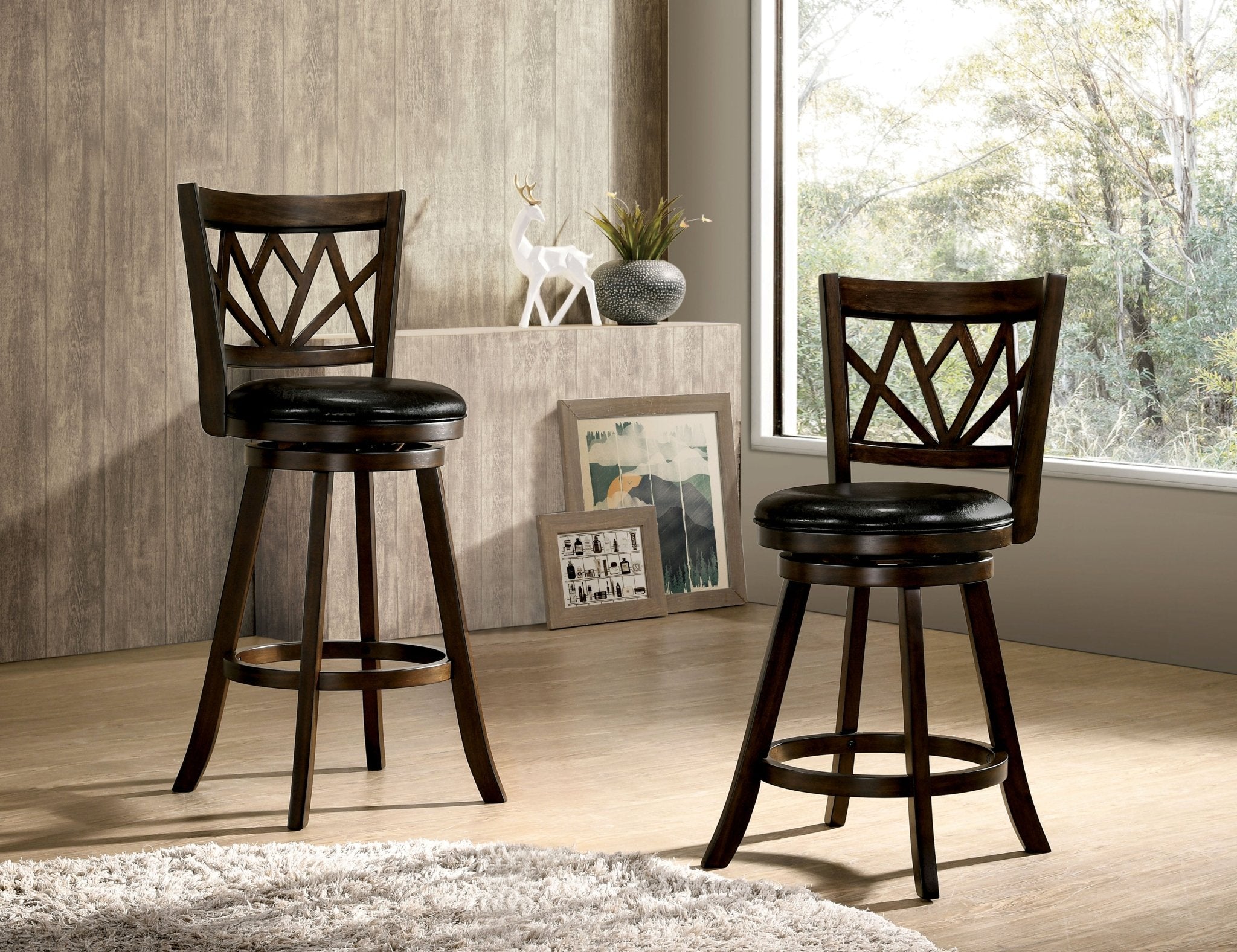 Swivel Bar Stool, Brown, 29" | Zigeze