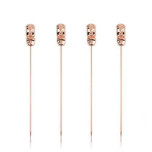 Tiki Copper Plated Cocktail Picks, Set of 4 | Zigeze