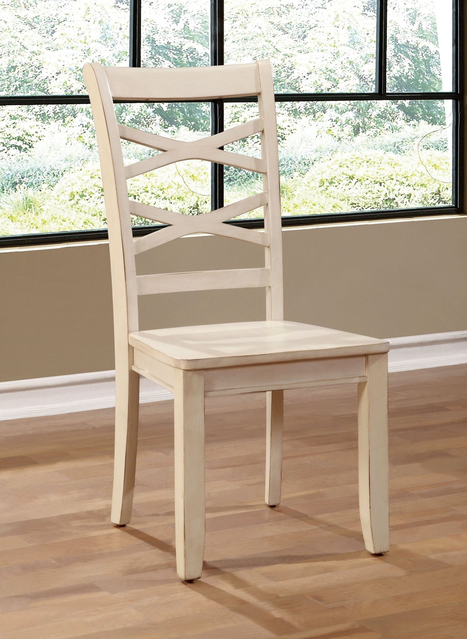 Transitional Wooden Side Chair, Set of Two | Zigeze