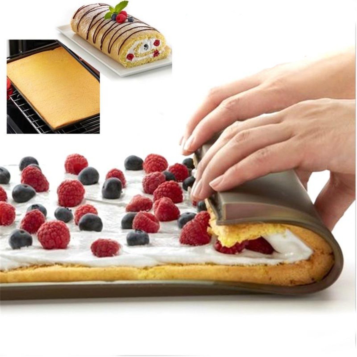 Two Nonstick Silicone Cake Roll Mats | Zigeze