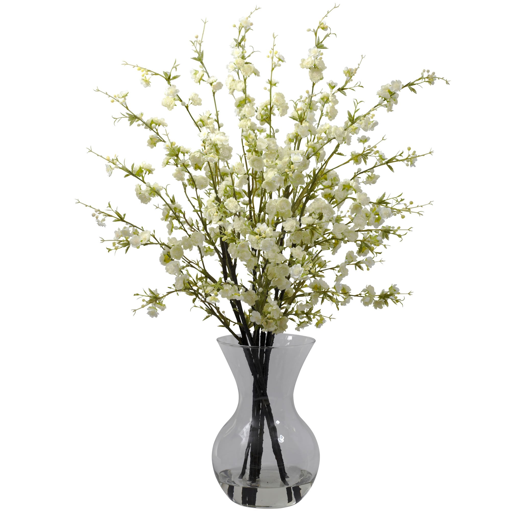 White Cherry Blossoms with Vase Arrangement | Zigeze