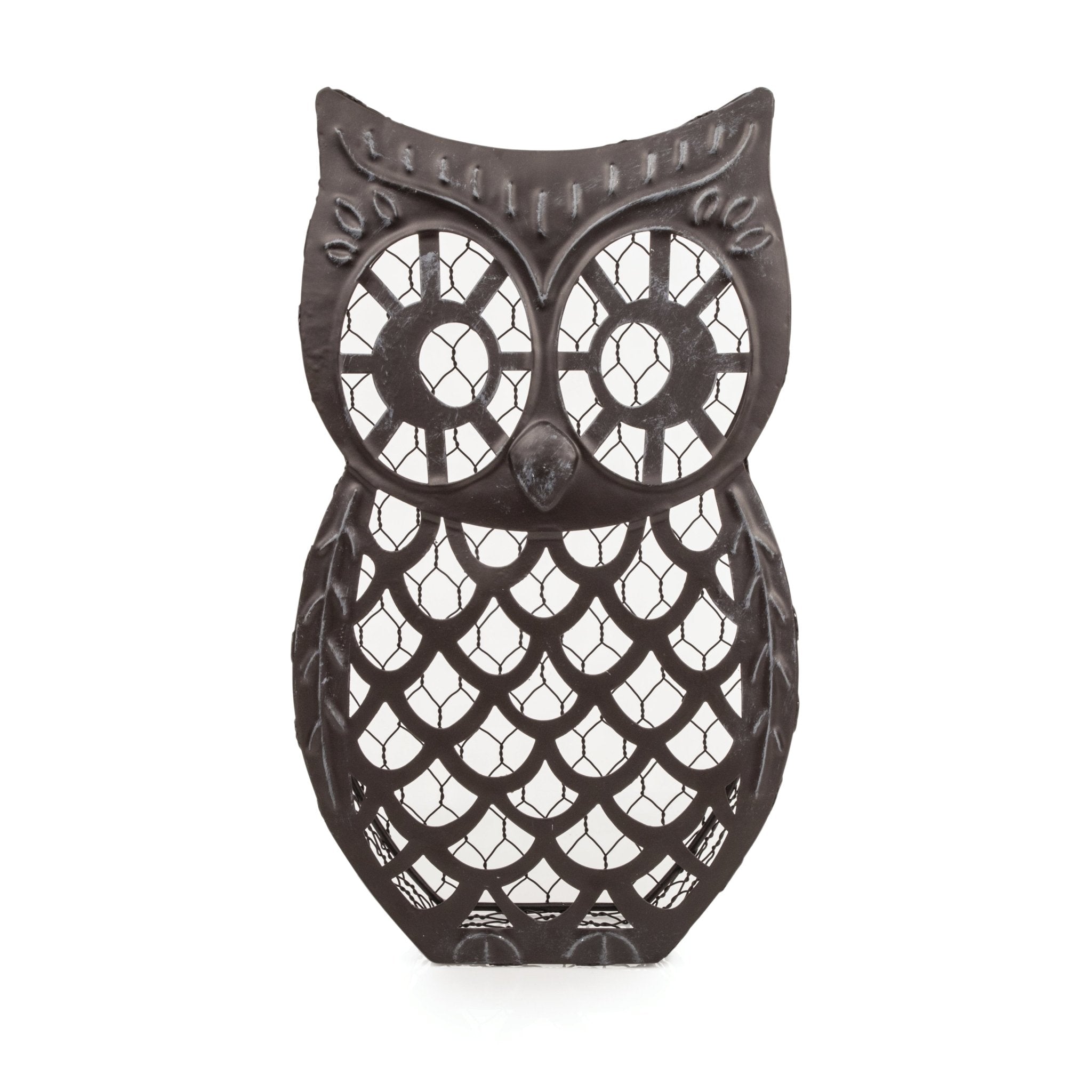 Wise Owl Cork Collector, Weathered Metal | Zigeze