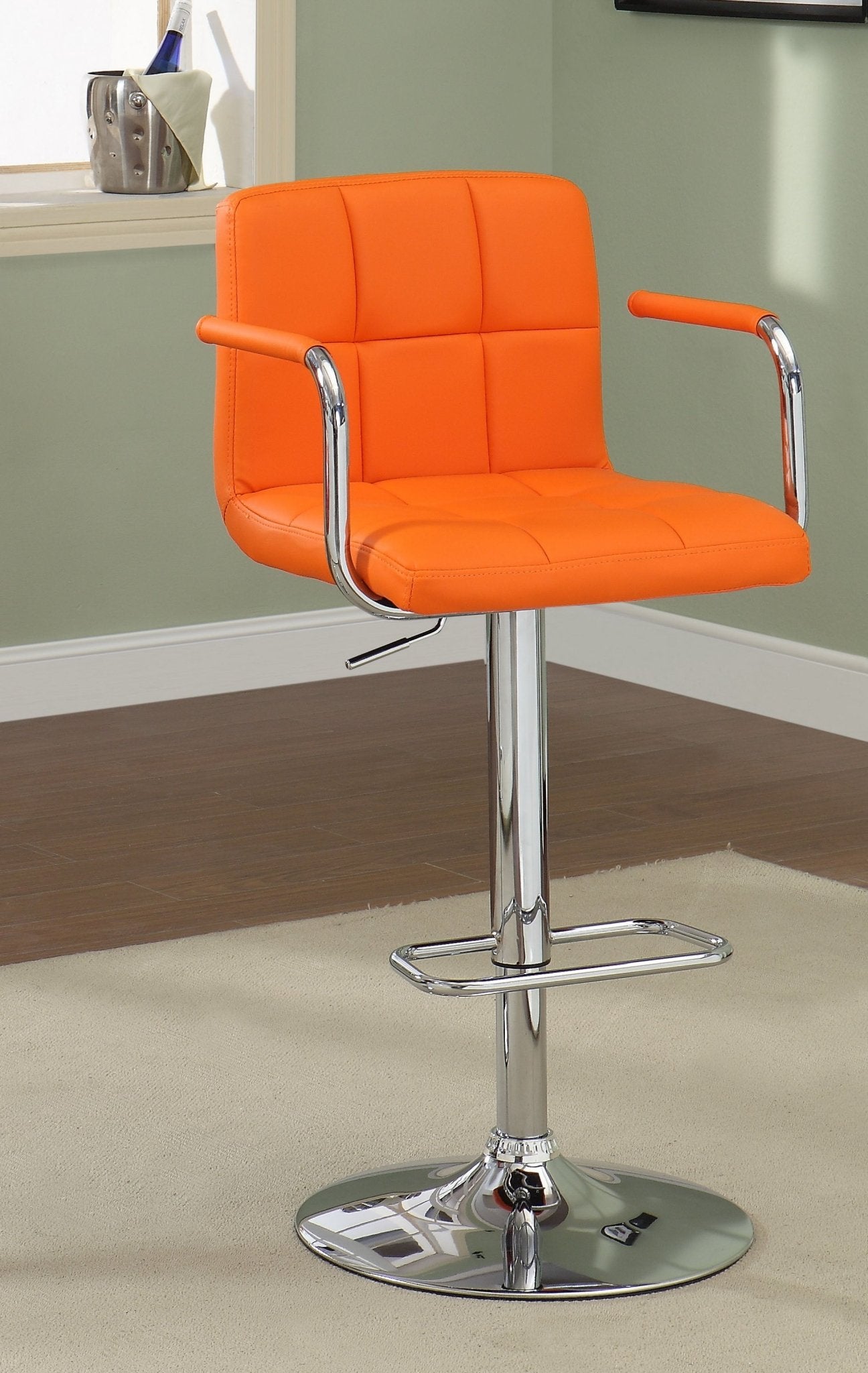 Witmer Orange Height Adjustable Swivel Stool | Zigeze