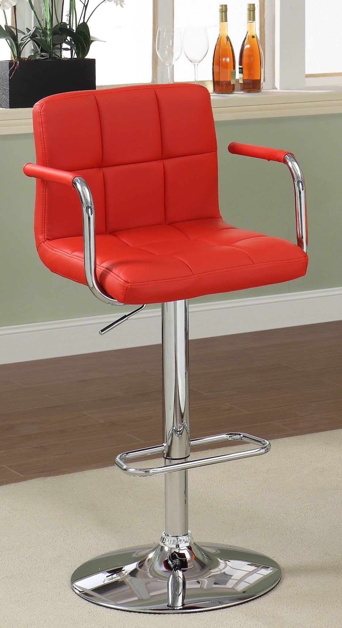 Witmer Red Height Adjustable Swivel Stool | Zigeze