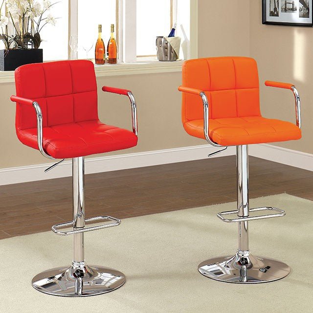 Witmer Red Height Adjustable Swivel Stool | Zigeze