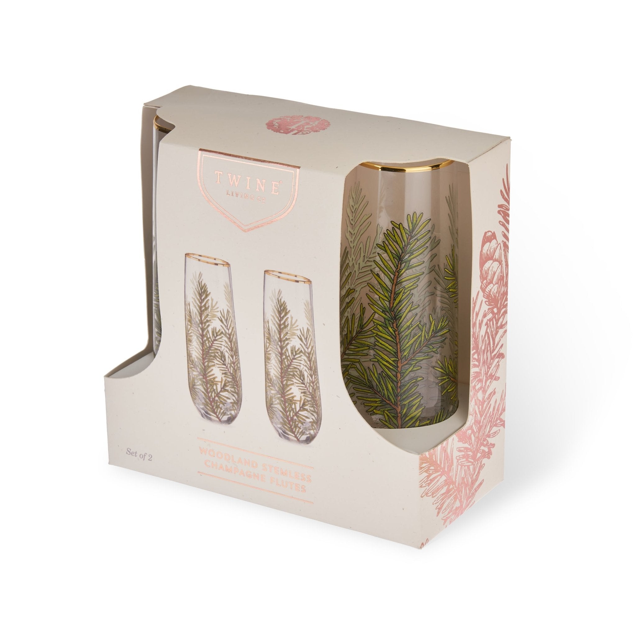 Woodland Stemless Champagne Flute Set | Zigeze