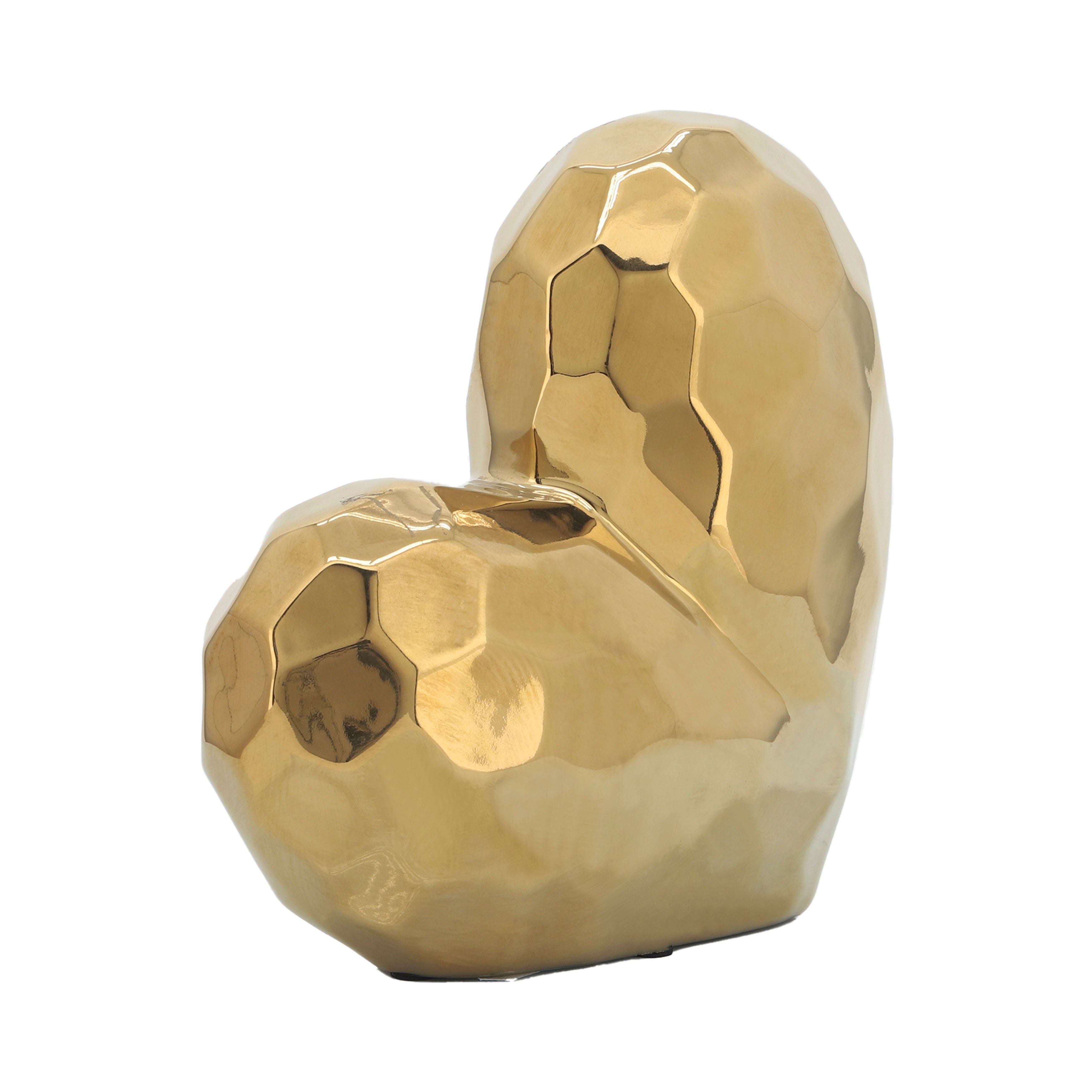 Gold Ceramic Heart 7.75", Decorative Objects