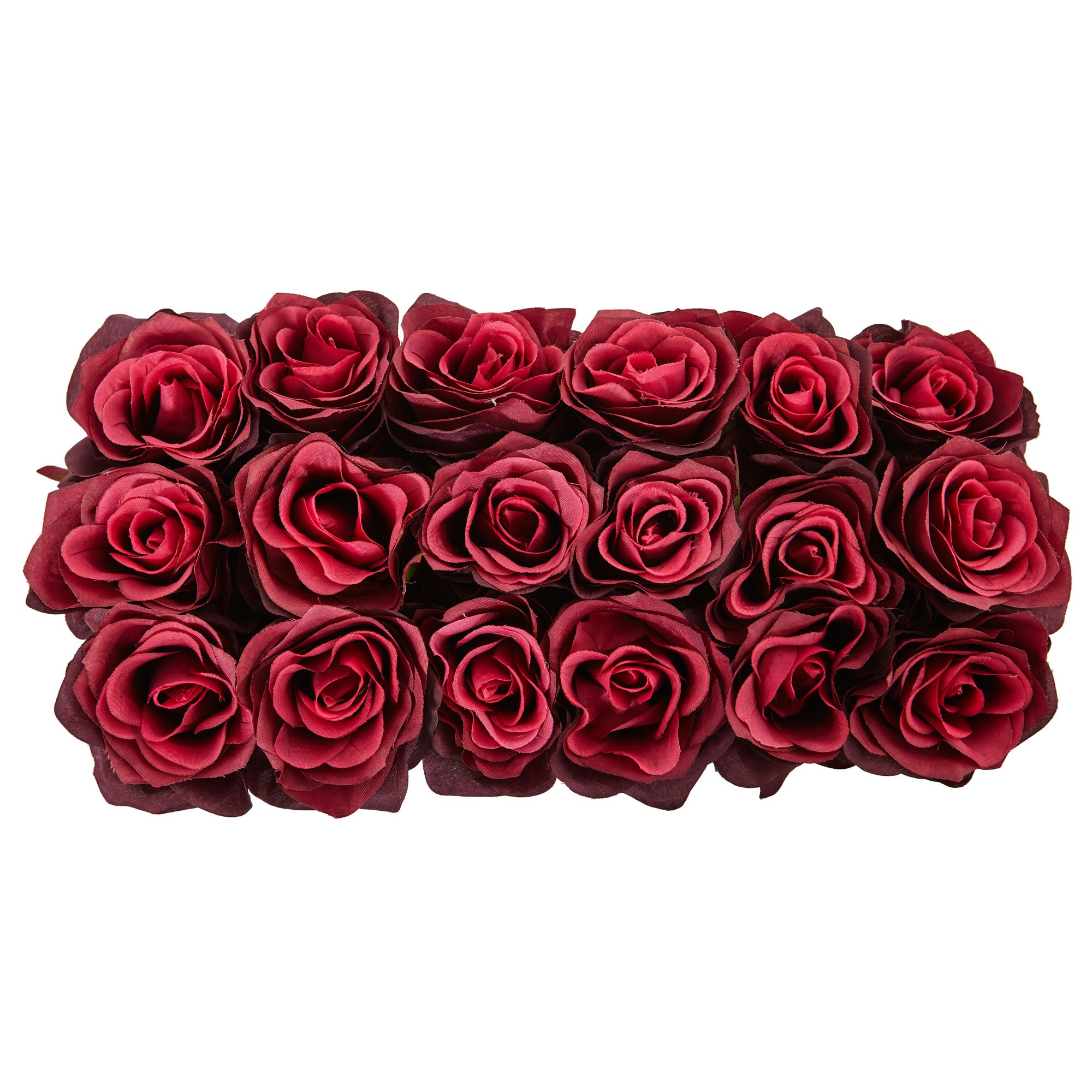 Burgundy Roses in Rectangular Planter