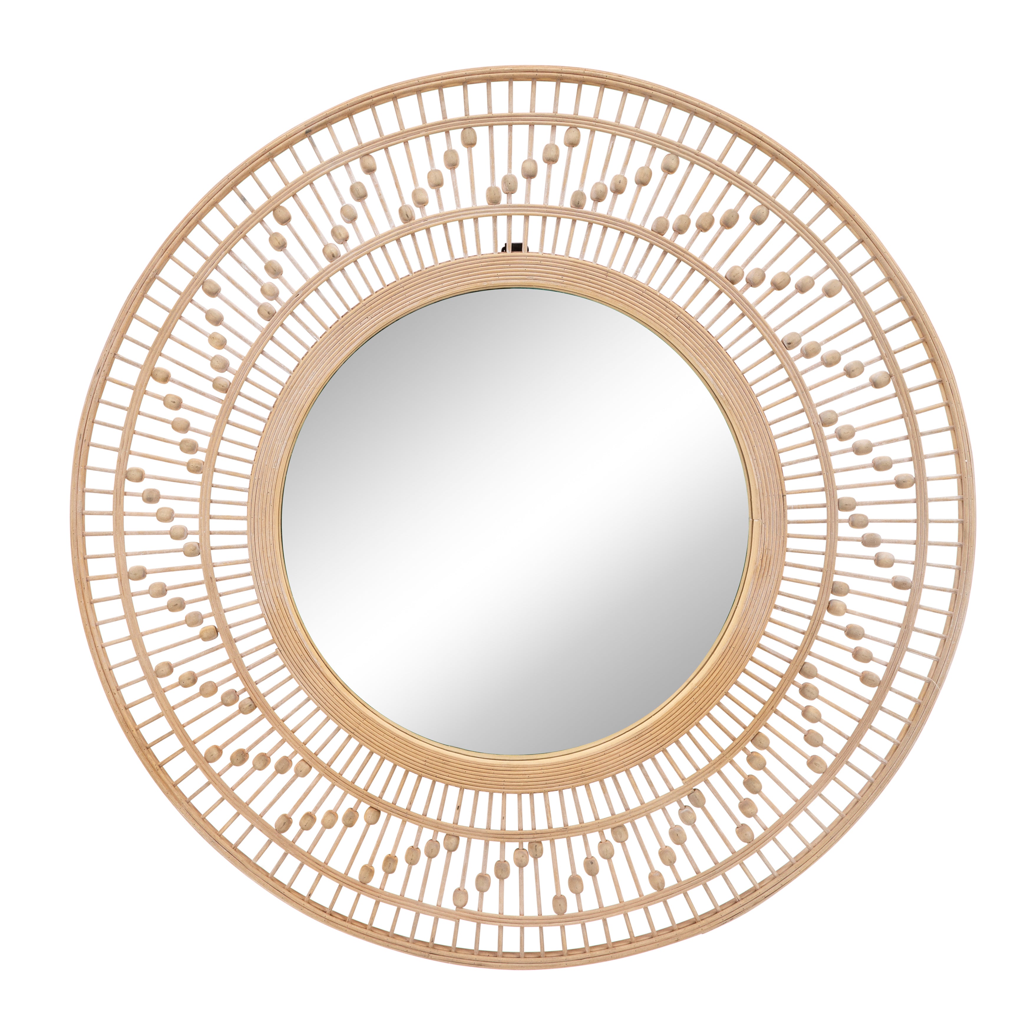 36" Bamboo Wall Mirror, Natural, Mirrors