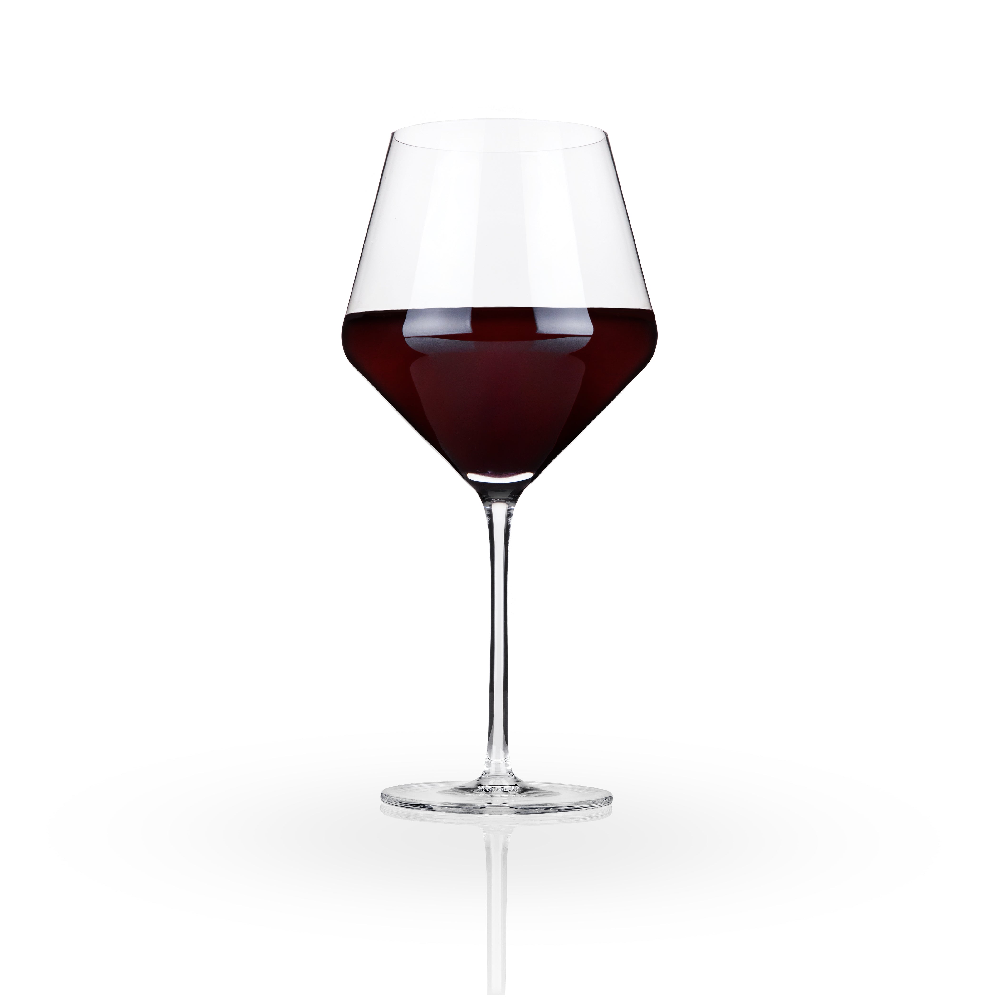 Angled Crystal Burgundy Glasses 