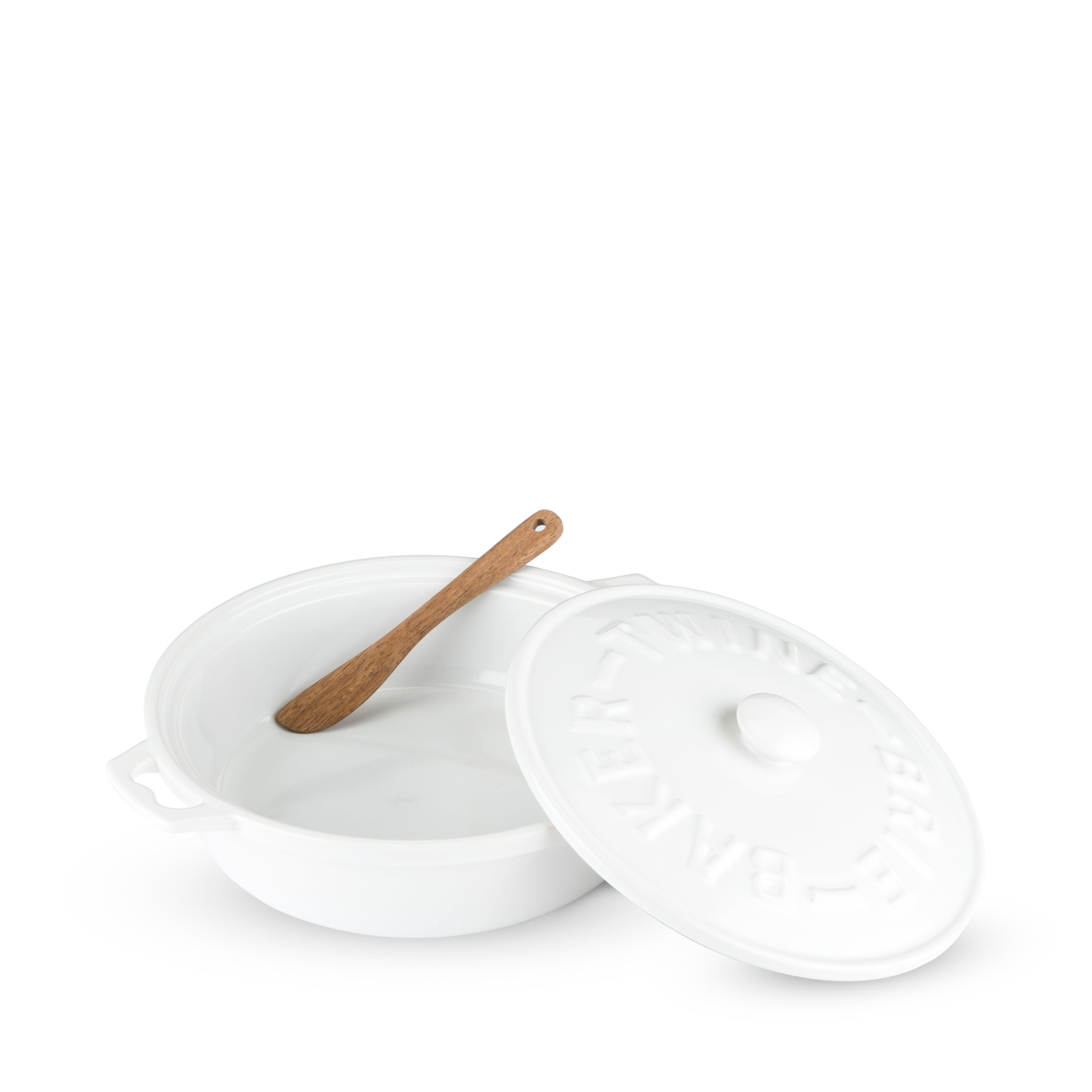 Ceramic Brie Baker & Acacia Wood Spreader Set 