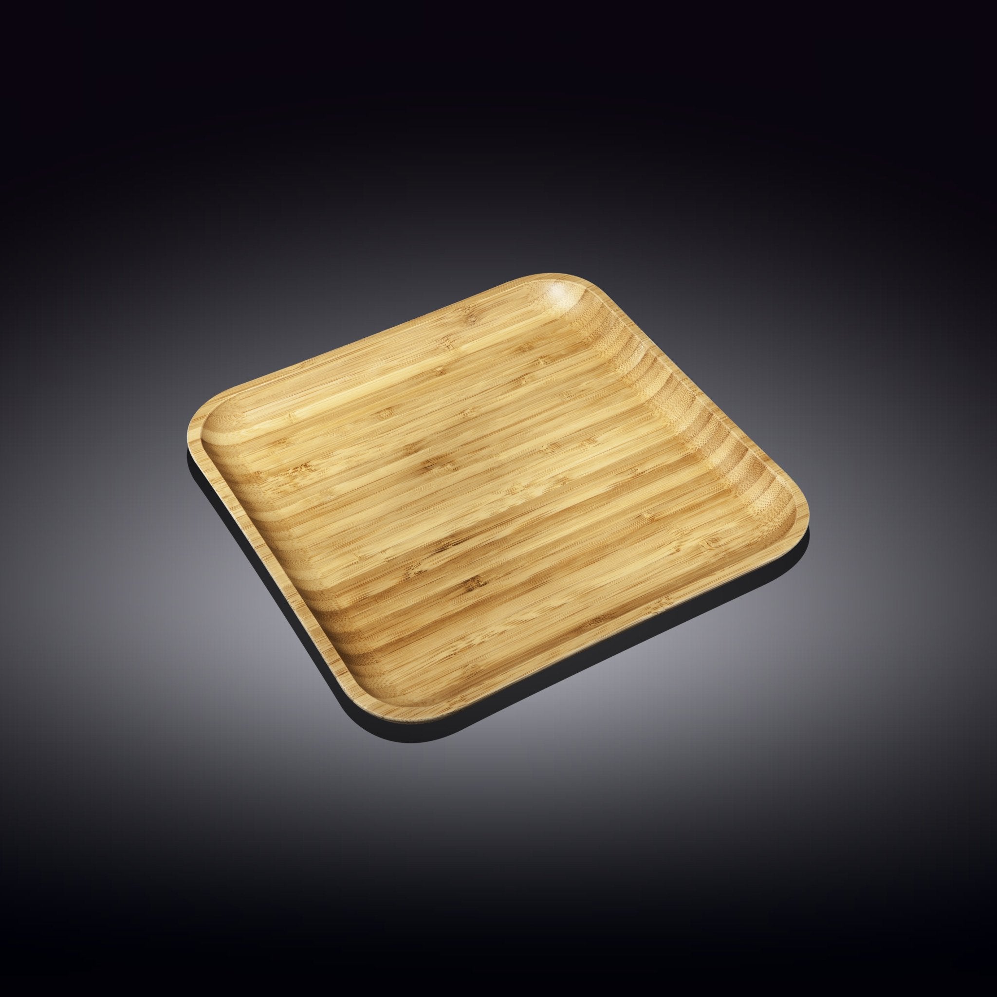 Set of 12 Natural Bamboo Plates 8" x 8"