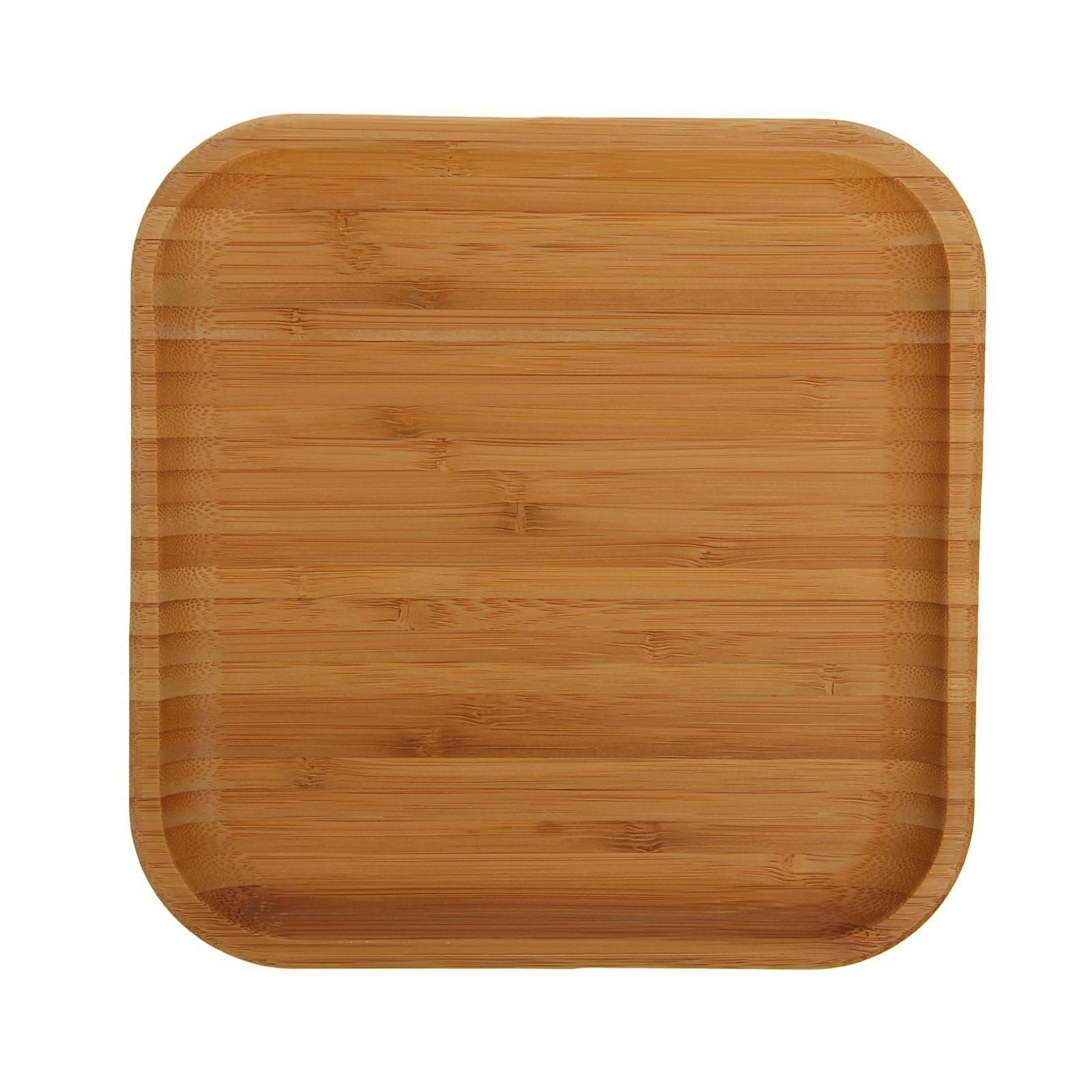 Set of 12 Natural Bamboo Plates 8" x 8"