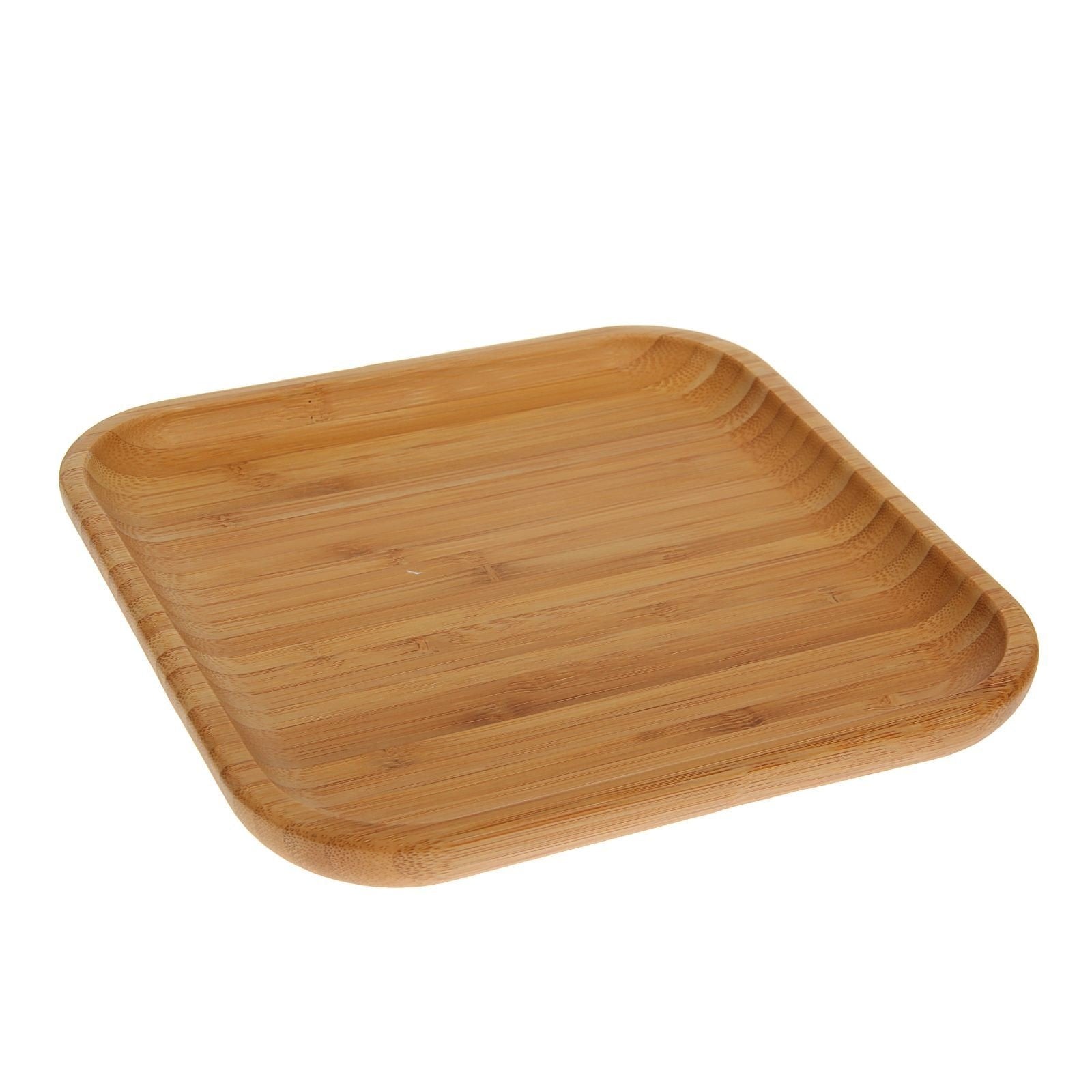 Set of 12 Natural Bamboo Plates 8" x 8"