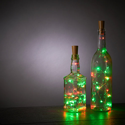 Green and Red Bottle String Lights - Set of 2