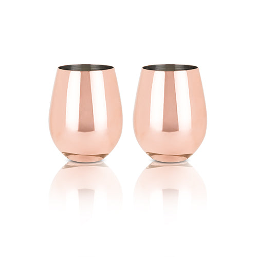 Copper Stemless Wine Glasses 