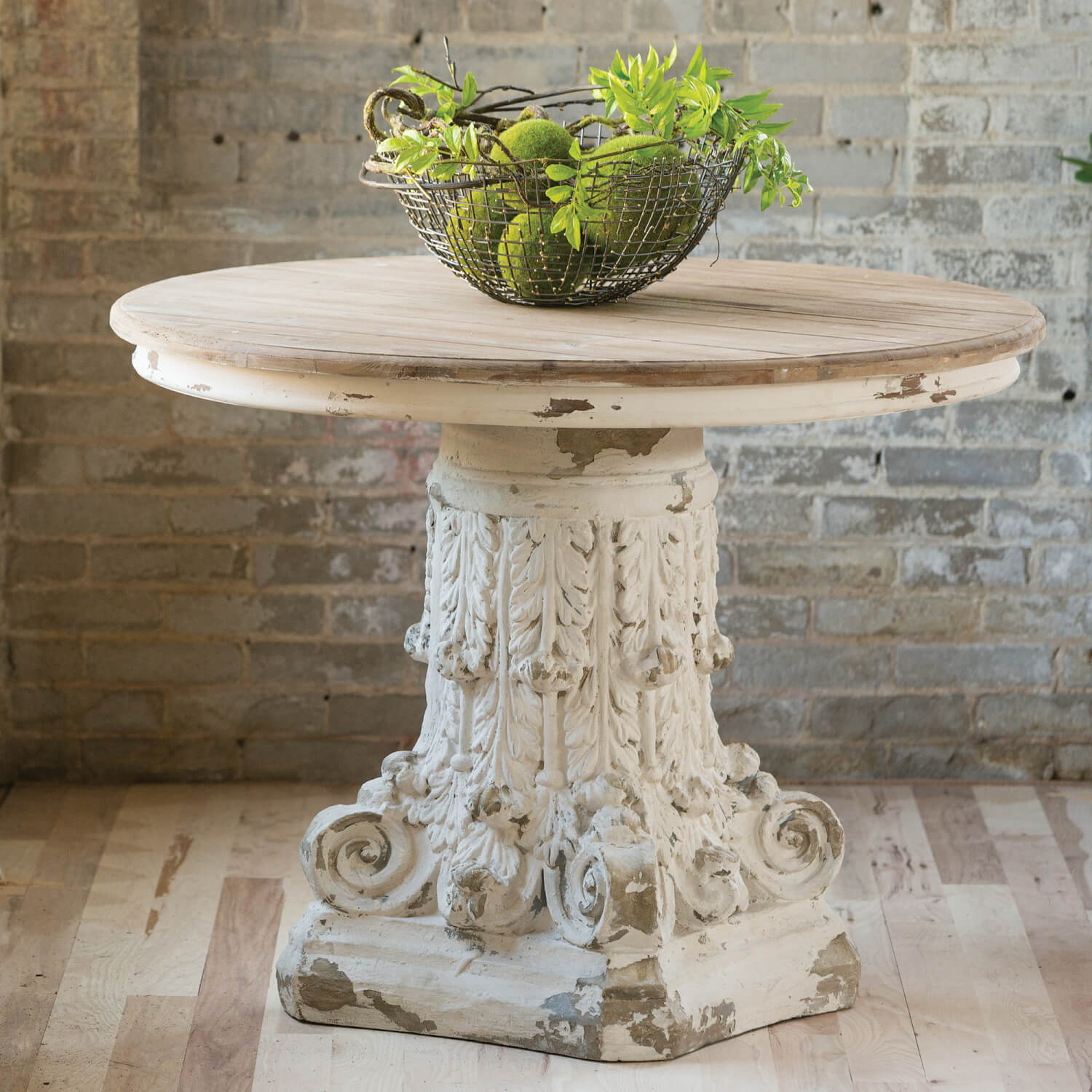 Large Round, Farmhouse Pedestal Table