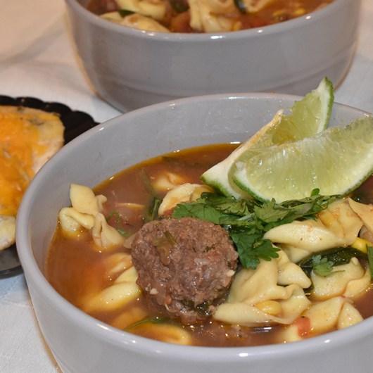 Mexican Meatball & Tortellini Soup