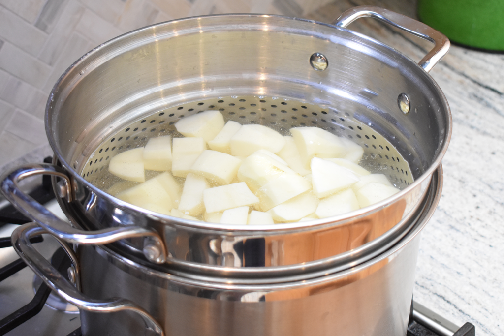 Boiling Potatoes in Stock Pot with Strainer