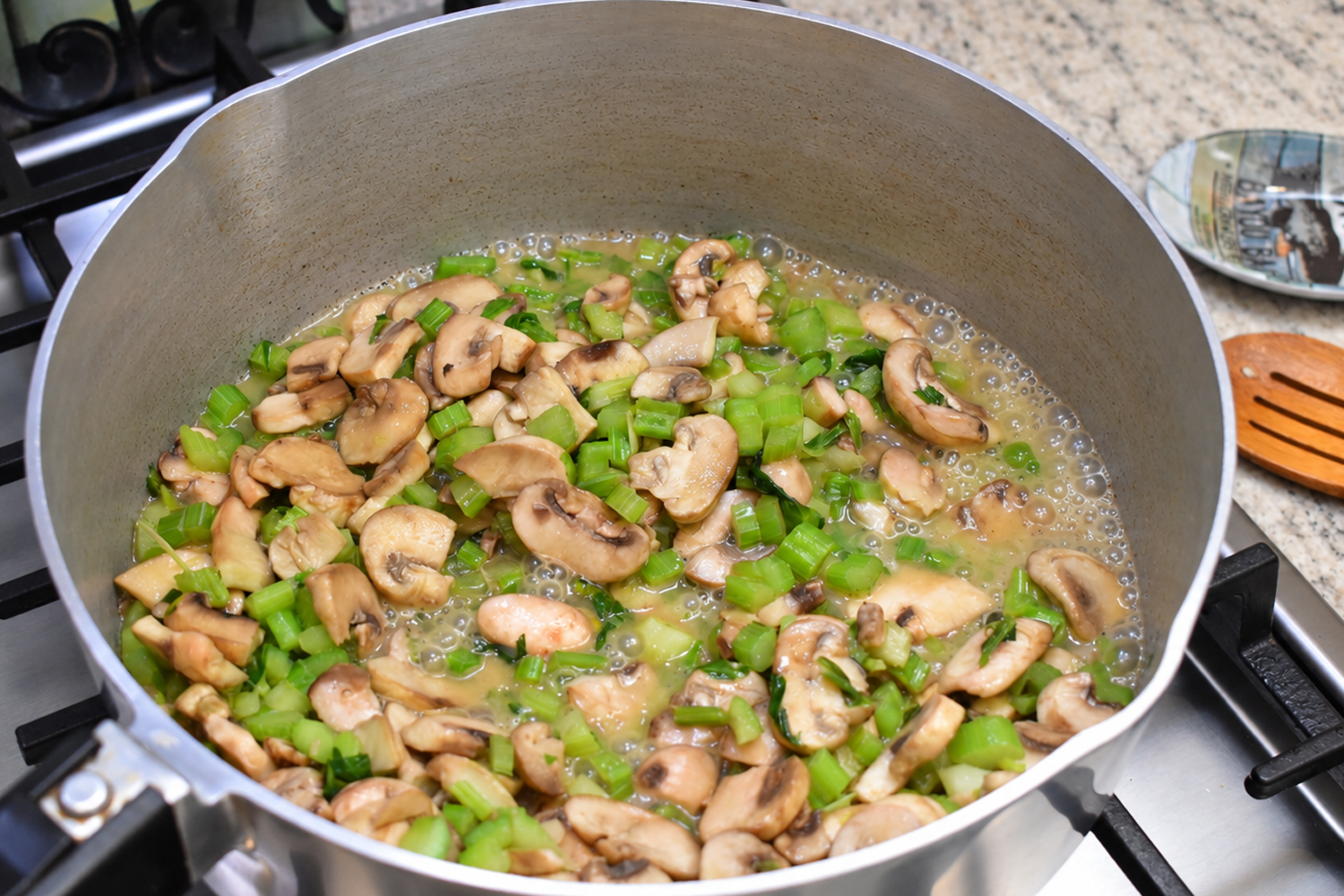Simmering Mushrooms and Vegetables
